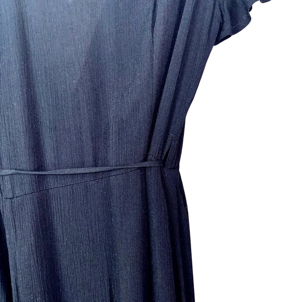 Lulus Black Maxi Dress Wrap Style Short Sleeve High‎ Slit Elegant Party - Picture 6 of 7